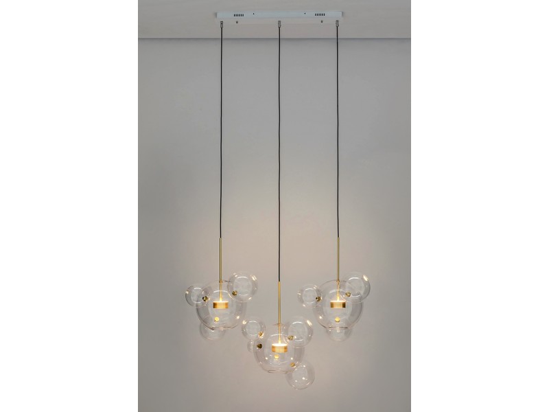 Lampa wisząca CAPRI LINE 3 złota - 180 LED, aluminium, szkło - Moosee